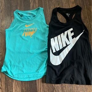 Nike Kids' Aqua and Black Tank Tops